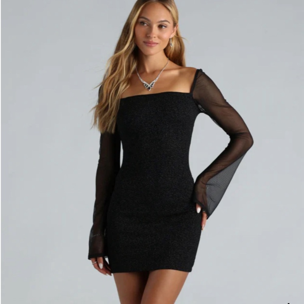 Windsor Long Sleeve Black Dress
